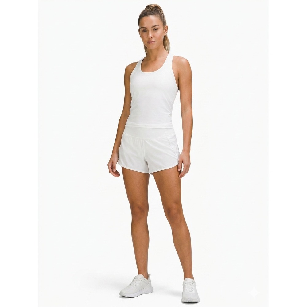 Lululemon Speed Up Low-Rise Lined Short 2.5 White Running Shorts Size 10 LW7AK8S